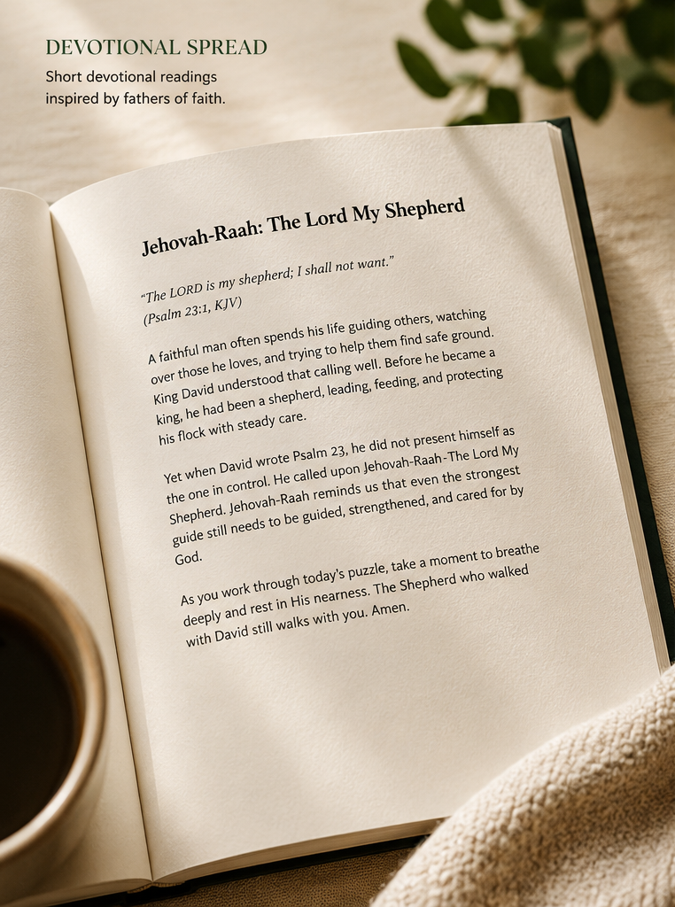 Devotional spread for Jehovah-Raah: The Lord My Shepherd